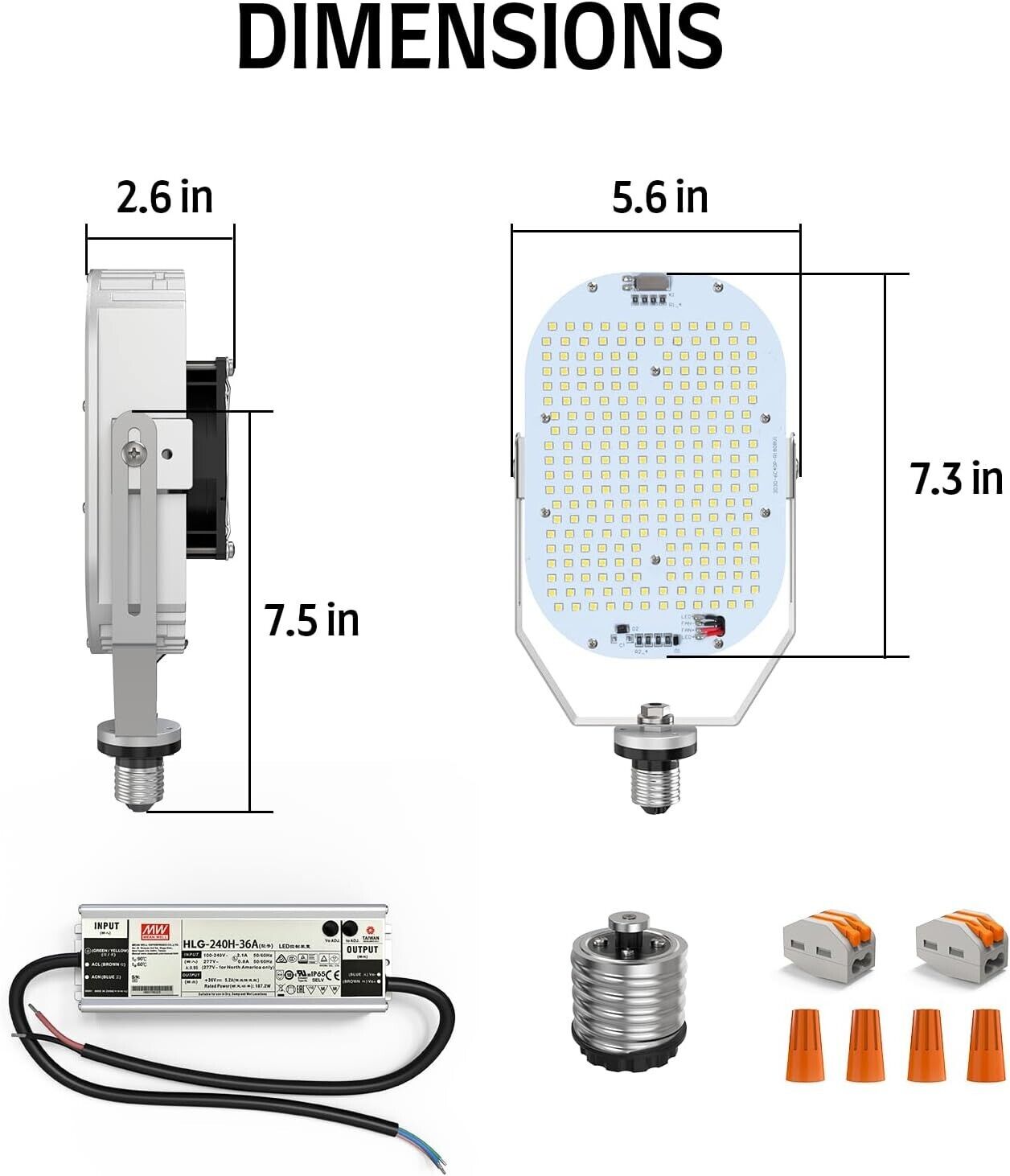 240w LED Retrofit Kit, for Shoebox High Bay Canopy Fixtures, 800w